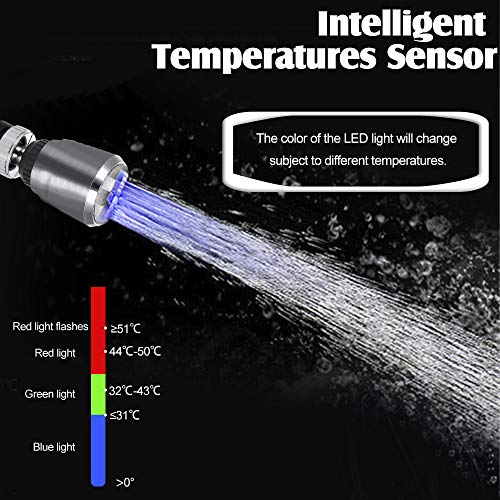 Sazoley Led Water Faucet Light Water Stream Movable Water Faucet Rgb Colors Cing Temperature Control Water Faucet Tap For Kitchen Bathroom #TOP6