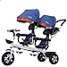 Haute Qualité Poussettes et Landaus Tricycle Double bébé Double vélo 1-3-5 Ans Trolley léger for bébé Grande Poussette Bébé Landaus (Color : Blue, Taille : B)