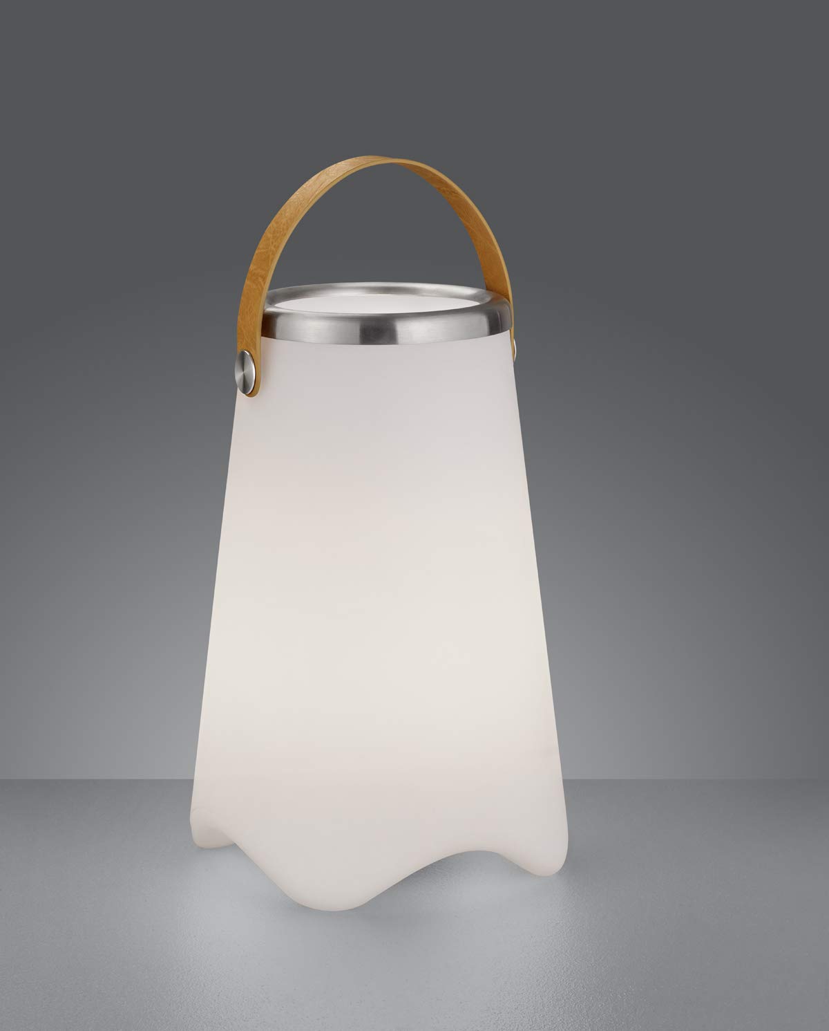 Reality Leuchten Jamaica R55086101 - Lámpara de mesa LED para exteriores con función de enfriador de champán (plástico, blanco, altavoz Bluetooth, RGBW, cambio de color)