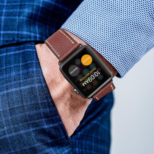 Image of HUAFIY Compatible for Apple Watch Bands 42mm 44mm45mm46mm 49mm 38mm 40mm41mm, Genuine Leather Band Strap for iWatch Series 11 /10 /9 /8,7,6,5,4,3,2,1, Ultra3 2 1