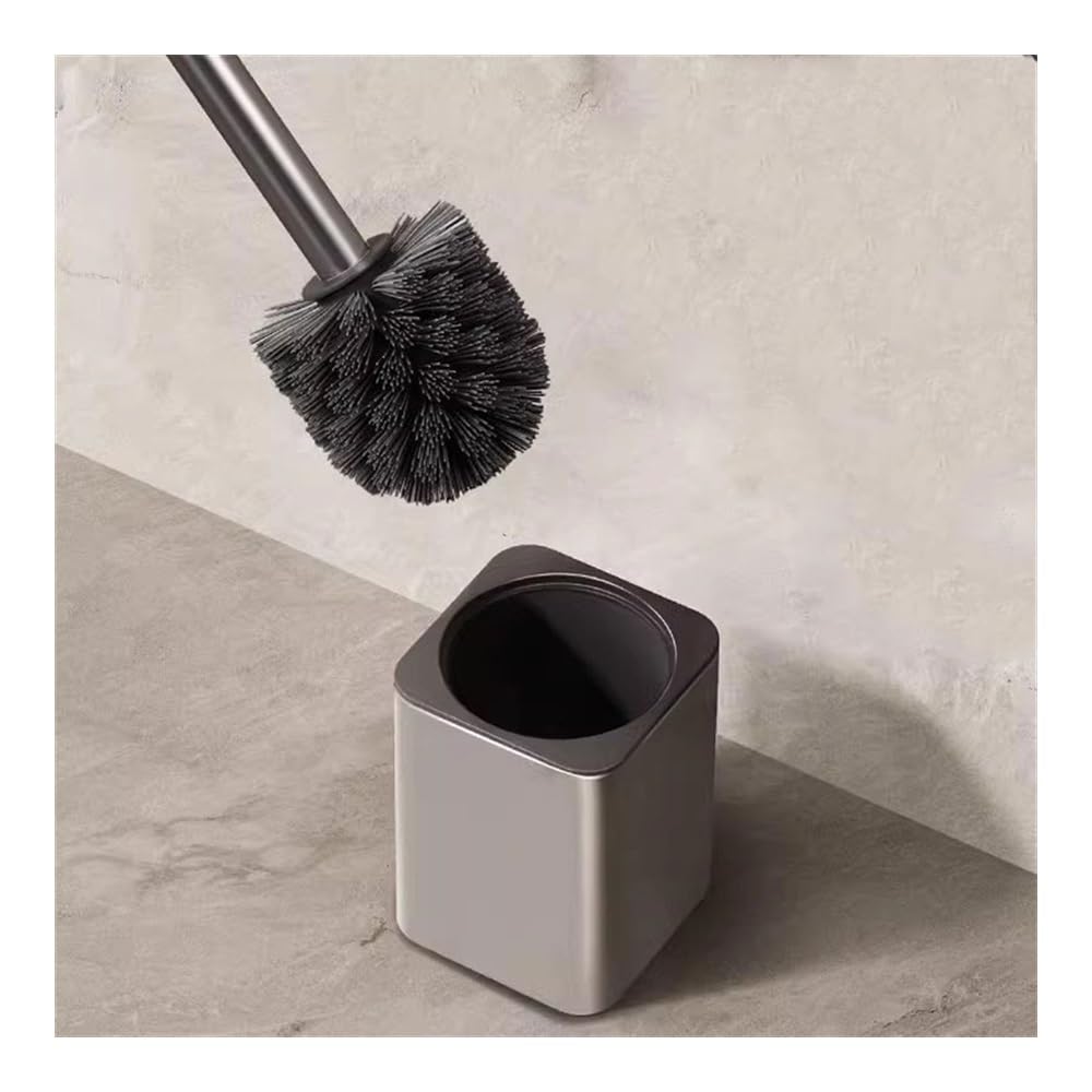 Set scopino per WC - Spazzola Rotonda a Doppio Supporto con setole in plastica, Supporto da Parete e Pavimento, Strumento igienico per la Pulizia del Bagno, Prodotti per la Pulizia della Toilette