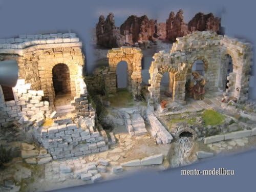 menta-modellbau 250 Rectangular Ruins Building Blocks for Nativity Builders LGB Garden Railways etc, Steingrau, Small - Image 4