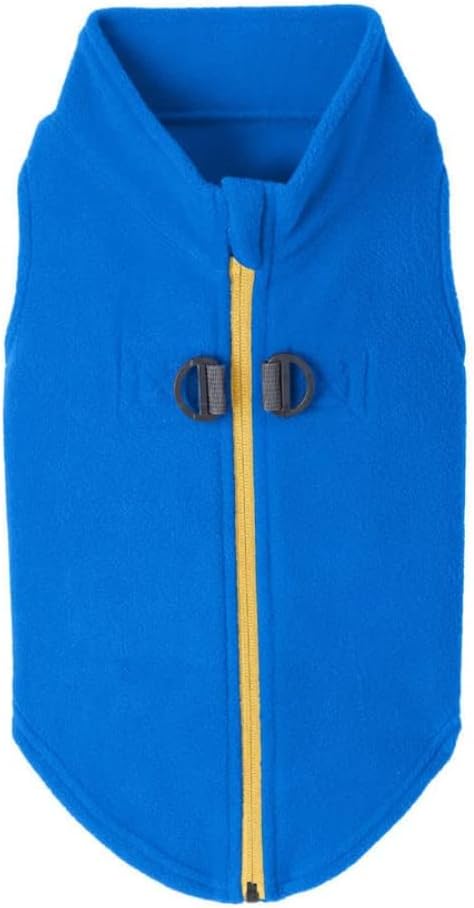Gooby - Zip Up Fleece Vest, Fleece Jacket Sweater with Zipper Closure and Leash Ring, Gray Wash, Large