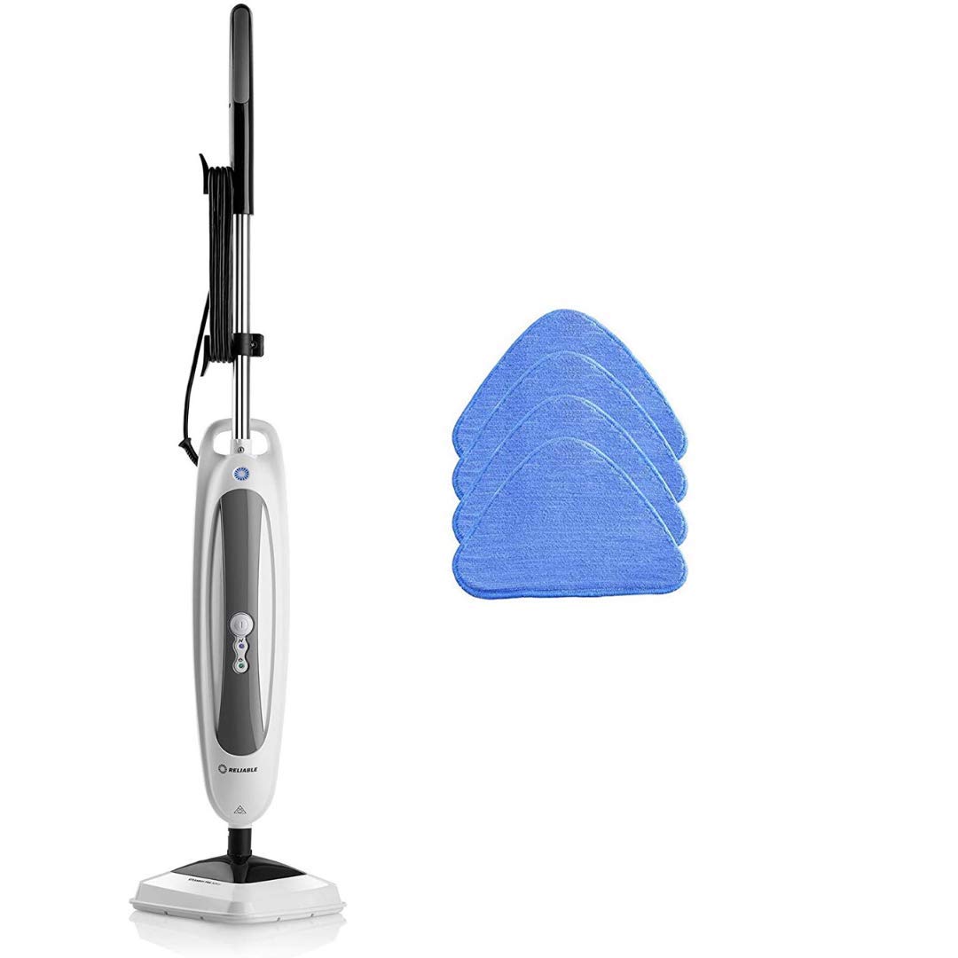 Reliable 300CU Steam Floor Mop - Steamboy Pro Electric Steam Mop and Scrubber with 4 Microfiber Pads, 1500W, Steam Cleaner for Tile, Grout, Hardwood Floor, and Carpets, 180-Degree Swivel Head