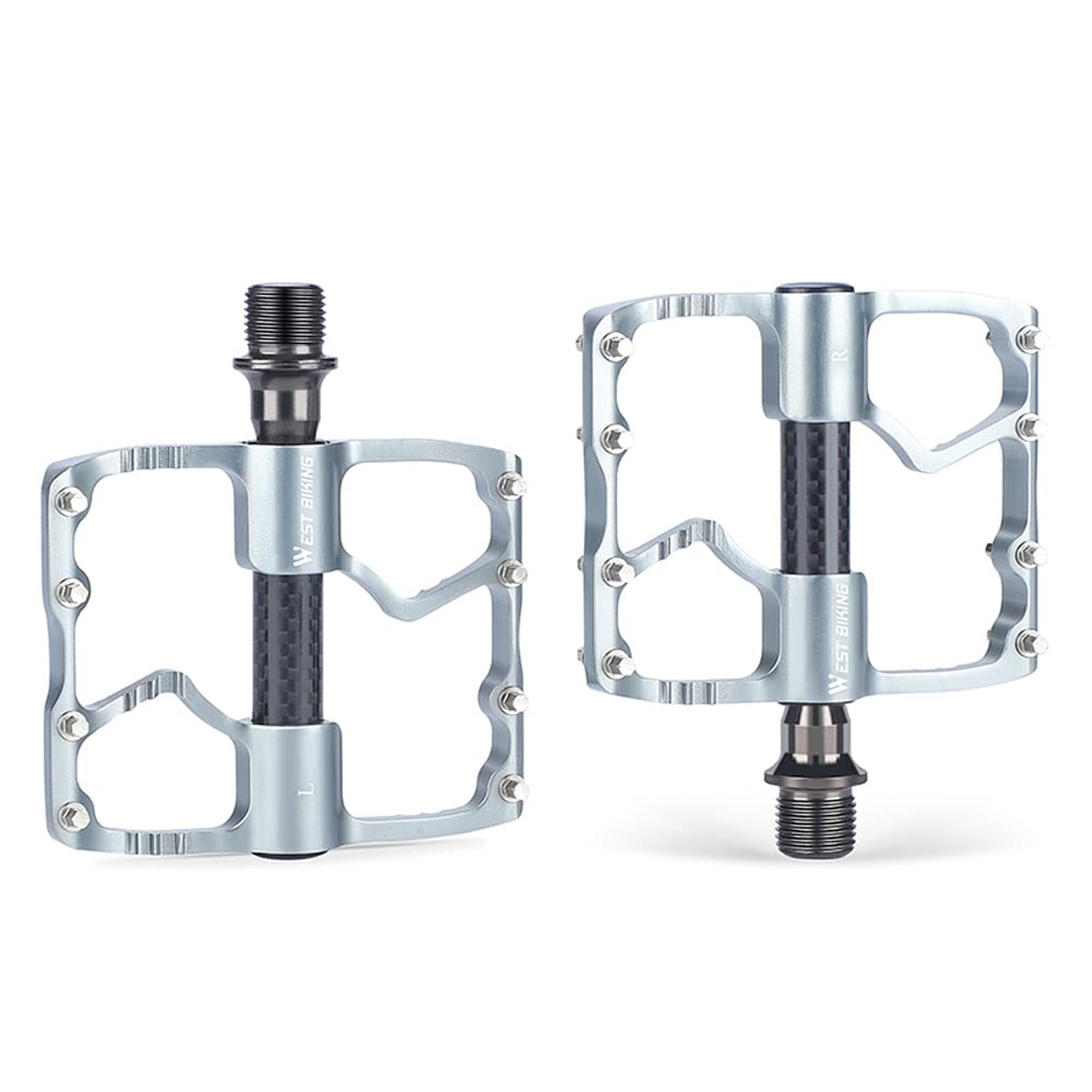 Pédales de vélo Karlak plates et larges en alliage d'aluminium à 3 roulements