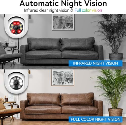 Image of MacCam 4Mp WiFi Bulb CCTV Camera for Home Security | 360 Rotation | Color Night Vision | Motion Detection Two-Way Audio | Wireless Light Bulb Camera with Mobile App V380 Pro (Heavy Light Camera)