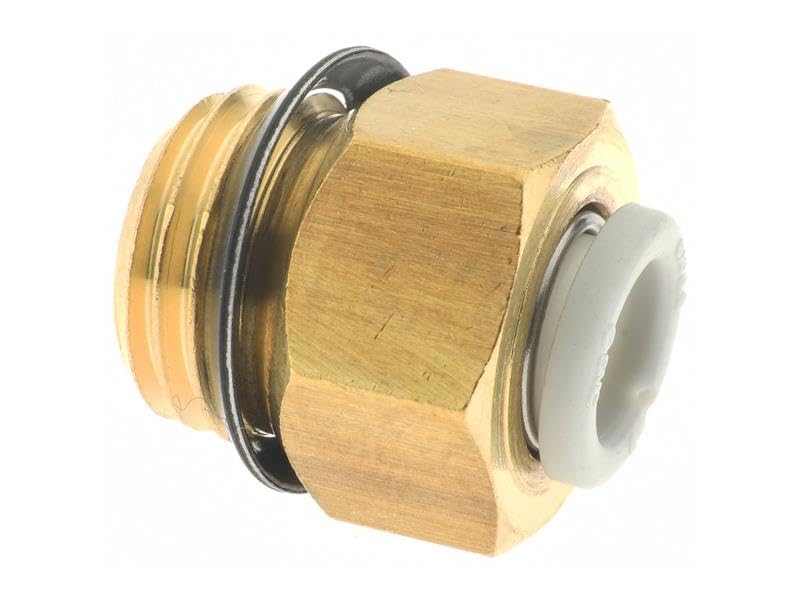 SMC KQ2H06-U02A 6 MM Tube OD, Brass Thread, Light Gray Release, Male Connector/Straight Union, ONE-Touch Fitting, Series KQ2, UNI 1/4 Port Size, White Body