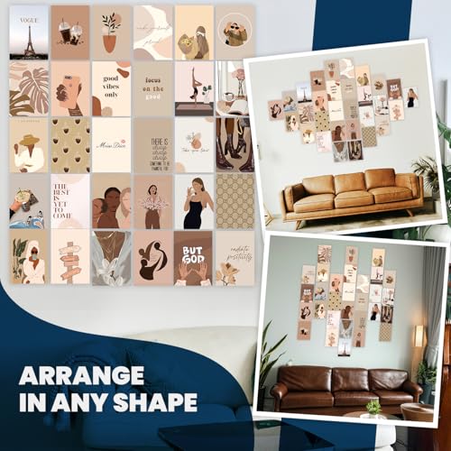 Image of Wallgasm Brown Aesthetic Room Posters - Pack of 30, 10 x 15 cm 300GSM | Room Decor Aesthetic - Poster Set For Room, Wall Art for Bedroom, Gym, Office