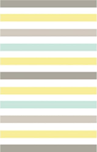 Miniatura 2 de Martha Stewart Collection by SAFAVIEH MSR4565B - Alfombra de lana hecha a mano con rayas de circo de 8 x 10 pies