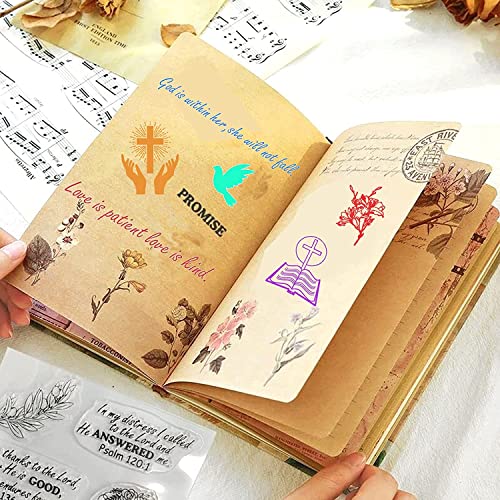 Bible Verse Clear Christian Scrapbooking Rubber Stamps Sets For Card Making 2 Sheets - Bible Verse Silicone Stamp Acrylic Stamp Blocks With Grid Lines For Rubber Stamping Supplies Diy Scrapbooking #TOP4
