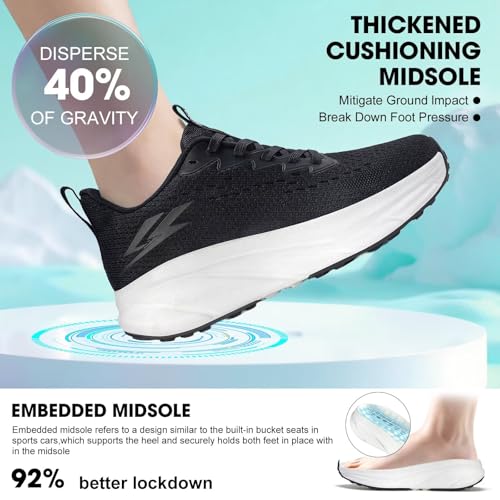 Image of ZOVE Womens Walking Shoes Cushioning Non-Slip Breathable Running Sneakers Tennis Comfortable Athletic Gym Workout Casual Shoes Lightweight Sports Cross Training Fashion Sneakers
