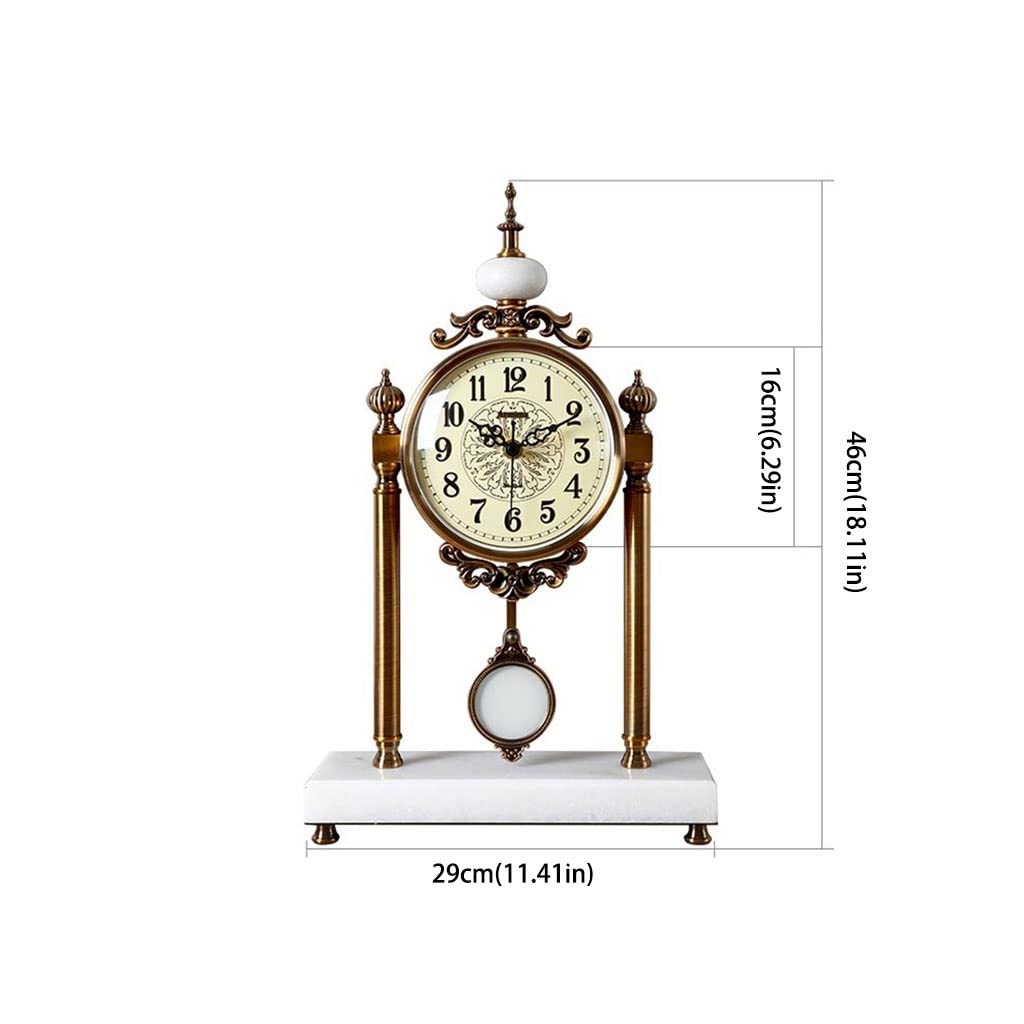 Clocks for Desk Clock Desk Clock Retro Clock European Home Living Room Bedroom Decoration Desk Clock Desktop Decoration Desk Clock Decorate Table Clock (Color : B)