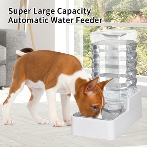 Automatic Pet Water Dispenser: 9L Gravity-Fed Stainless Steel Bowl - BPA-Free Large Capacity White Feeder for Dogs & Cats - Indoor/Outdoor Use - Image 5