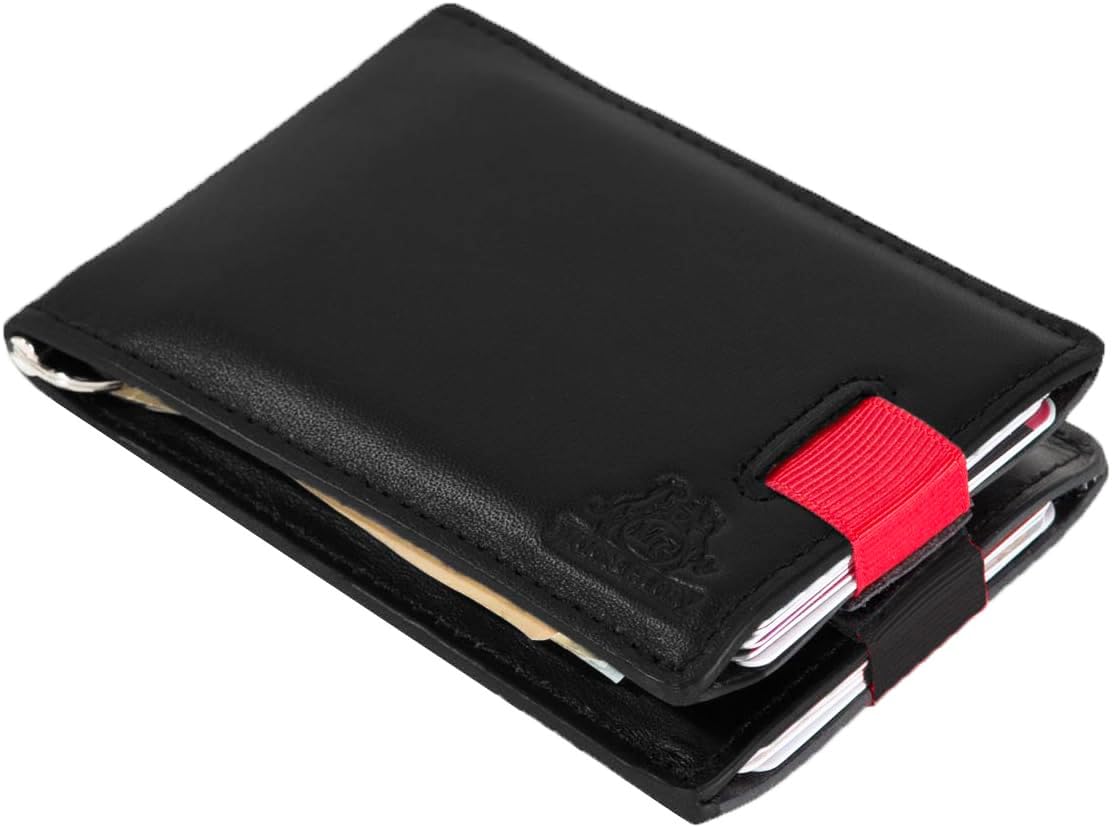 Moon Glory RFID Blocking Credit Card and Money Clip Leather Front Pocket Wallets
