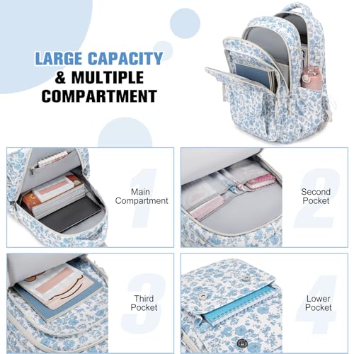 Bevalsa Backpack for Gilrs, 3PCS Corduroy Kids Backpack Set with Lunch Box & Pencil Pouch, Bookbag Daypack Laptop Bag for Women Teens Elementary Middle High School - Image 5