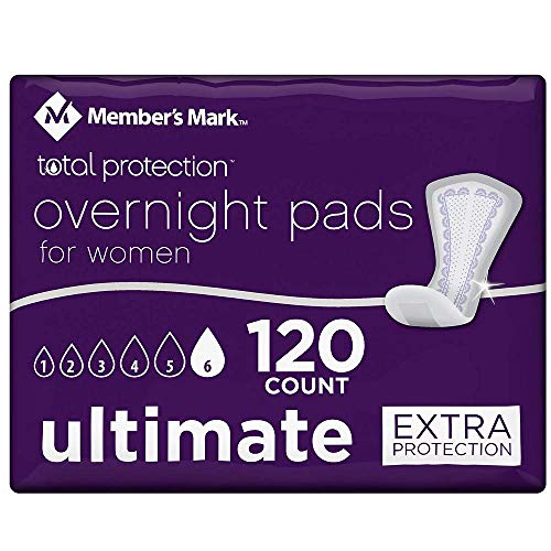 MEMBER'S Mark Total Protection Overnight Pad for Women (120 ct.) - Pack of 2