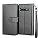 NJJEX Wallet Case for Samsung Galaxy S10 Plus, for Galaxy S10+ Wallet Case, PU Leather [9 Card Slots] Credit Holder Flip [Detachable][Kickstand] Magnetic Phone Cover & Wrist Strap [Black]