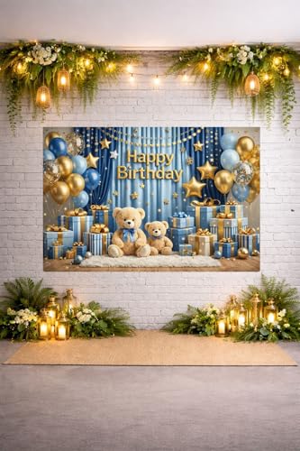 Image of Happy Birthday Theme Backdrop Banner 5x7 ft - Digital Print Cloth Background, Reusable Birthday Party Wall Decoration for Girls, Photo Booth & Stage Decor (BD 34)