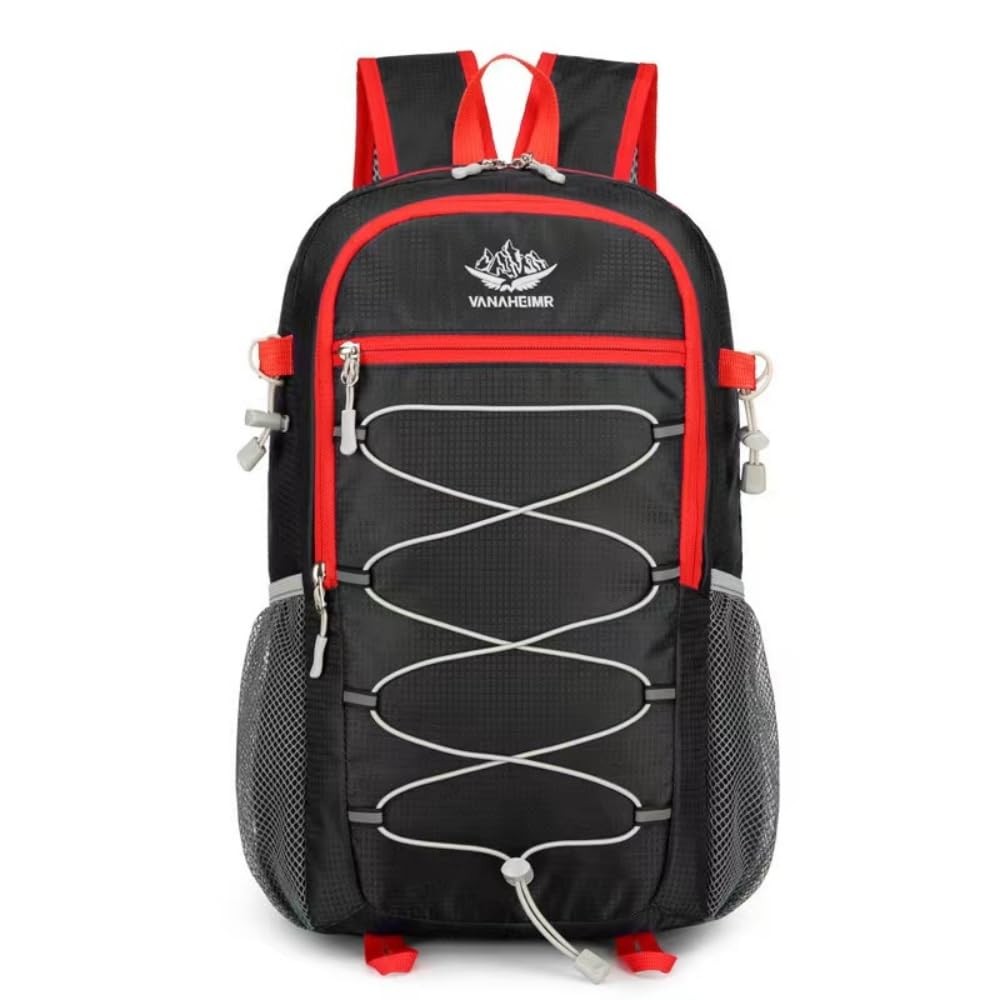 Tonykulas Foldable Lightweight Hiking Backpack Camping Cycling Travel Shopping Fitness Sports Backpack With Man And Women (Black)