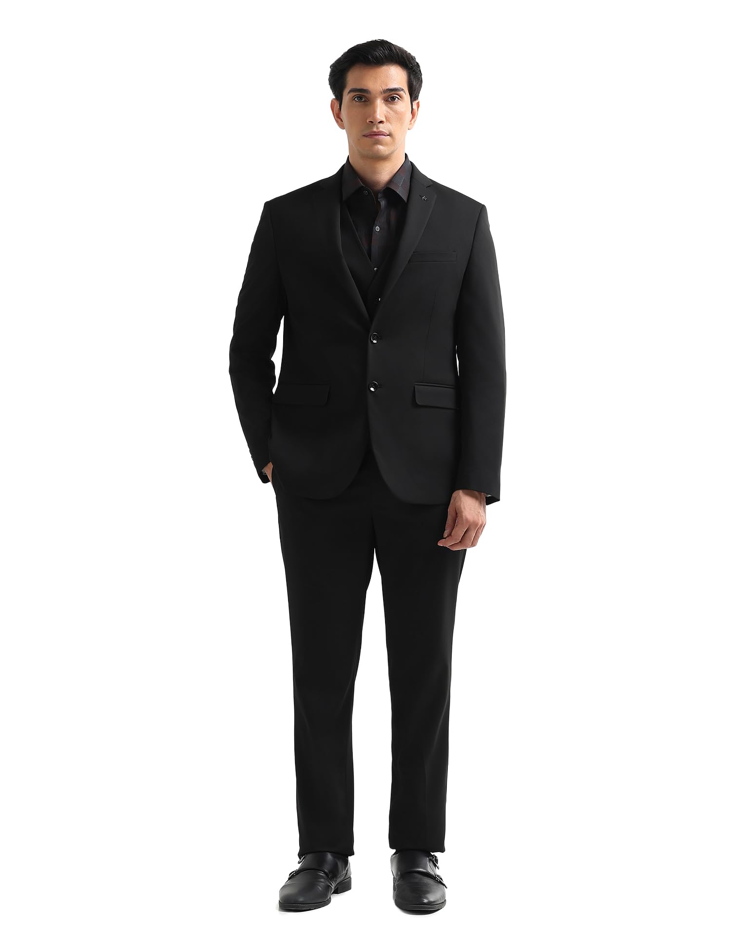 arrow Men's Dobby Three Piece Suit-picture-10