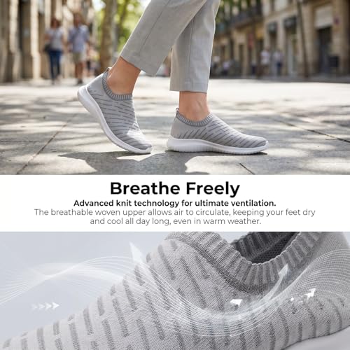 Image of TIOSEBON Men's Slip On Walking Shoes Arch Support Knit Mesh Lightweight Casual Comfortable Gym Workout Running Tennis Travel Standing Sneakers