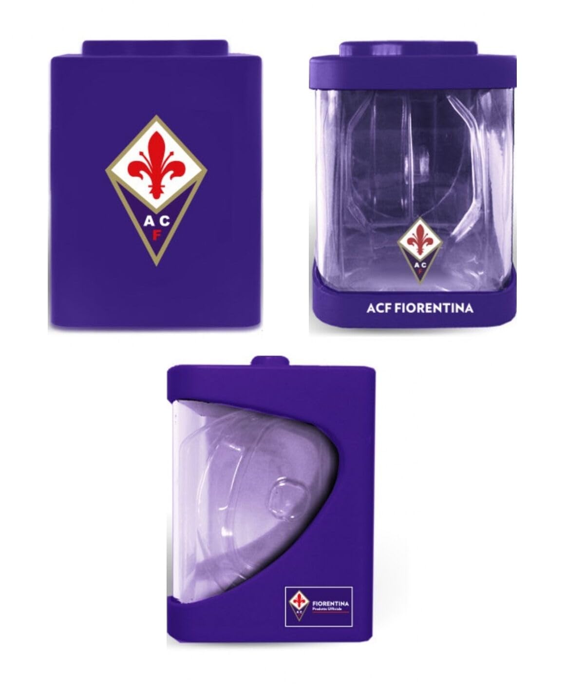 PRESTIGE & DELUXE Orologio da polso Lowell Tidy Fiorentina Cinturino viola bianco - Quadrante 39 mm bianco in confezione + portachiave calcio