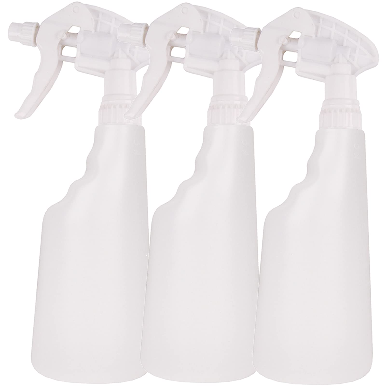3 x White 750ml Heavy Duty Empty Plastic Water Trigger Spray Bottles for Household Gardening, Plant Watering, Car Valeting & Cleaning