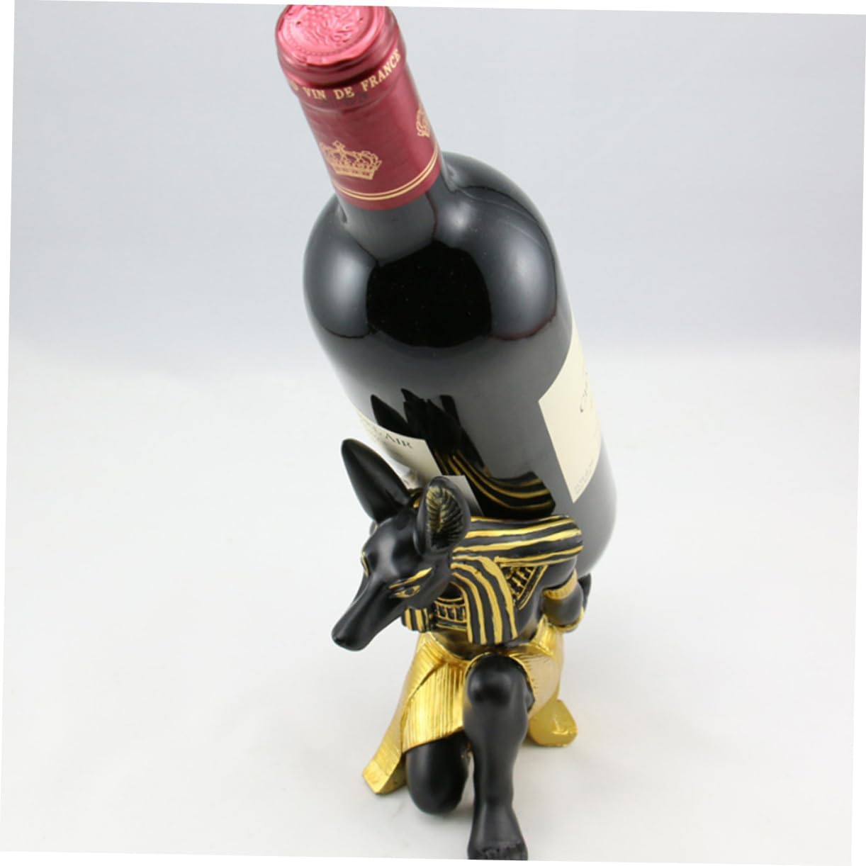 Amosfun 2Pcs Anubis Wine Rack Creative European Style Wine Holder for Home Bar Ktv Wine Storage Decorative Sculpture Figure for Parties and
