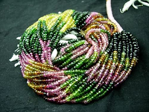 Rondelles de tourmaline 3.5mm facettées pour remplacer les fausses perles par de vraies pierres