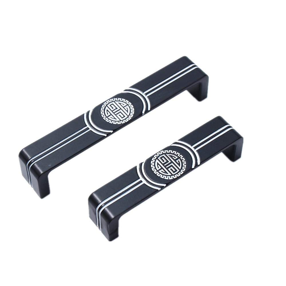 Stnyanxd 128 Black And White Antique Cabinet Drawer Handles 2Pcs Kitchen Cabinet Door Pulls Zinc Alloy Wardrobe Furniture Hardware 96 Coffee(128 Black And White)