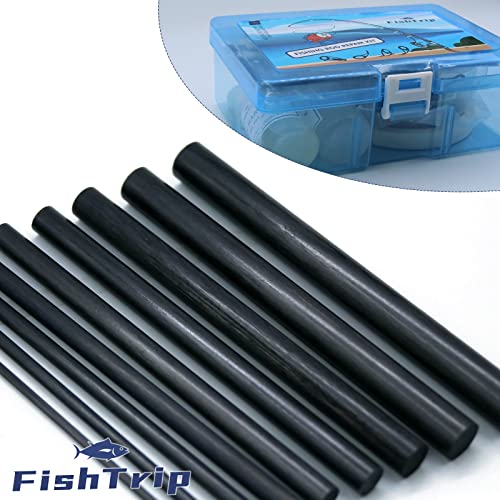 fishing rod repair kit complete with epoxy10pcs carbon fiber sticks pole building kit ab glue wrapping thread for saltwater freshwater spinning casting rod