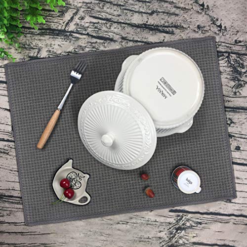 2-Packs Microfiber Dish Drying Mat For Kitchen Counter-Top, Dry Pad For Dishes, Flatware, Dinnerware, Glassware, Drinkware, Serveware, Plate, Tabletop Accessories, Machine Wash (Gray, 20" X 15") #TOP7