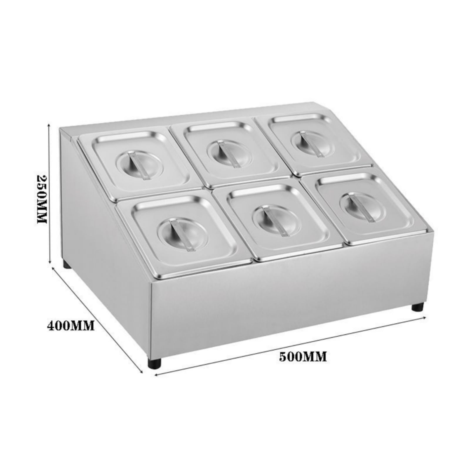Armadietto Ingredienti in Acciaio Inox Chiusura spezie Facile da Pulire per Esercenti Del Ambito Alimentare, 6 Scomparti