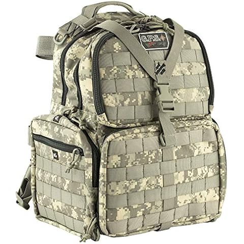 G. Outdoor Products G.P.S. Tactical Range Backpack | Fall Digital | 3 Handguns Capacity | MOLLE Webbing | Durable Waterproof Stain-Resistant Shooting Tactical Gear Cover