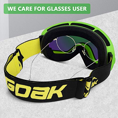 HONGDAK Ski Goggles Snow Snowboard Snowmobile Men Women Youth Kids Anti Fog Winter Sports Snowboarding Skiing Goggles - Thumbnail 4