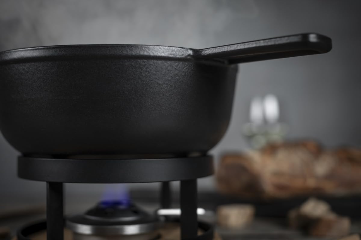 KUHN RIKON Käsefondue Set Induktion Gusseisen schwarz matt Alpstein 24 cm