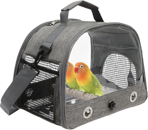 NIHUIFDPY Portable Bird Carrier Travel Cage with Perch & Clean Tr...
