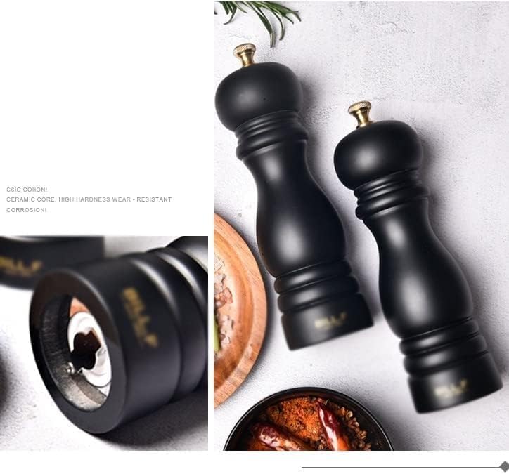 Wood Salt and Pepper Mills, Pepper Grinders, Salt Shakers with Adjustable Ceramic Rotor- 7 Inch