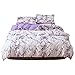 TOPINCN Completo Lenzuola 3 Pezzi Federa in Fibra di Poliestere con Motivo in Marmo e Copripiumino Comodo Set Letto Matrimoniale Purple1*Copertina Trapunta/2*Federa immagine