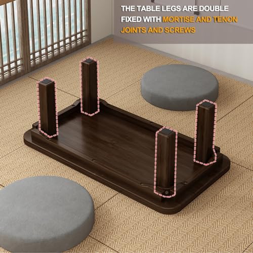 Table basse de chambre à coucher marron 100cm style japonais