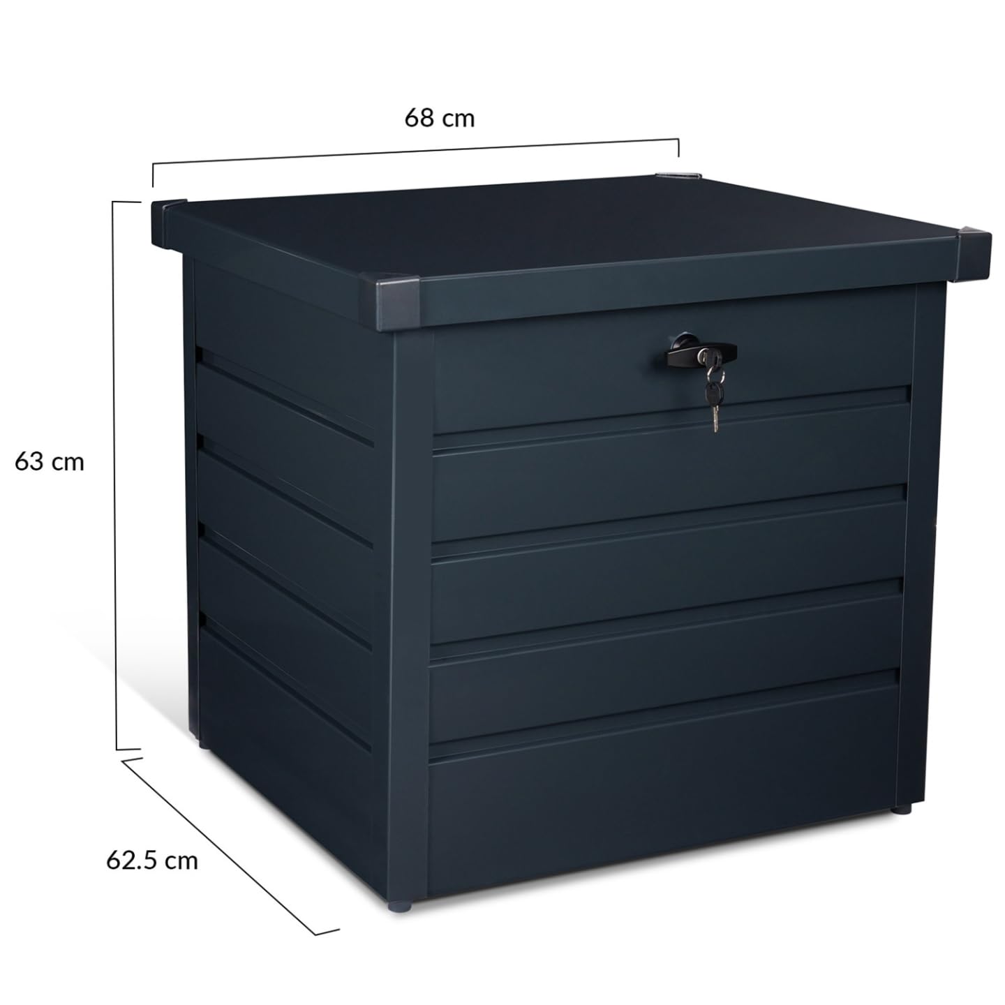 IDMarket - Abschließbare Metalltruhe Anthrazitgrau für Garten 200L 68x62,5x63 cm