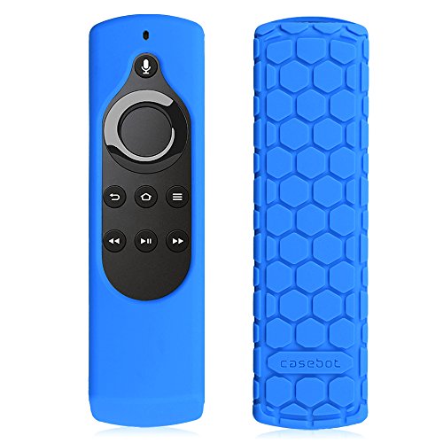 Fintie Silicone Case for Fire TV 4K / 2nd Gen Fire TV Stick / Fire TV Cube Voice Remote, Compatible with Echo / Echo Dot Alexa Voice Remote - Honey Comb Series [Anti Slip] Shock Proof Cover, Blue