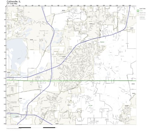ZIP Code Wall Map of Collinsville, IL ZIP Code Map Not Laminated ...