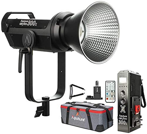 UKHP Aputure LS 300x Bi-Color LED Video Light, 2700-6500k 350W 24300lux@1m Sidus Link App, 2.4Ghz 100m Remote Control,9 Built-in Lighting Effects CCT Presets Support(V-Mount)
