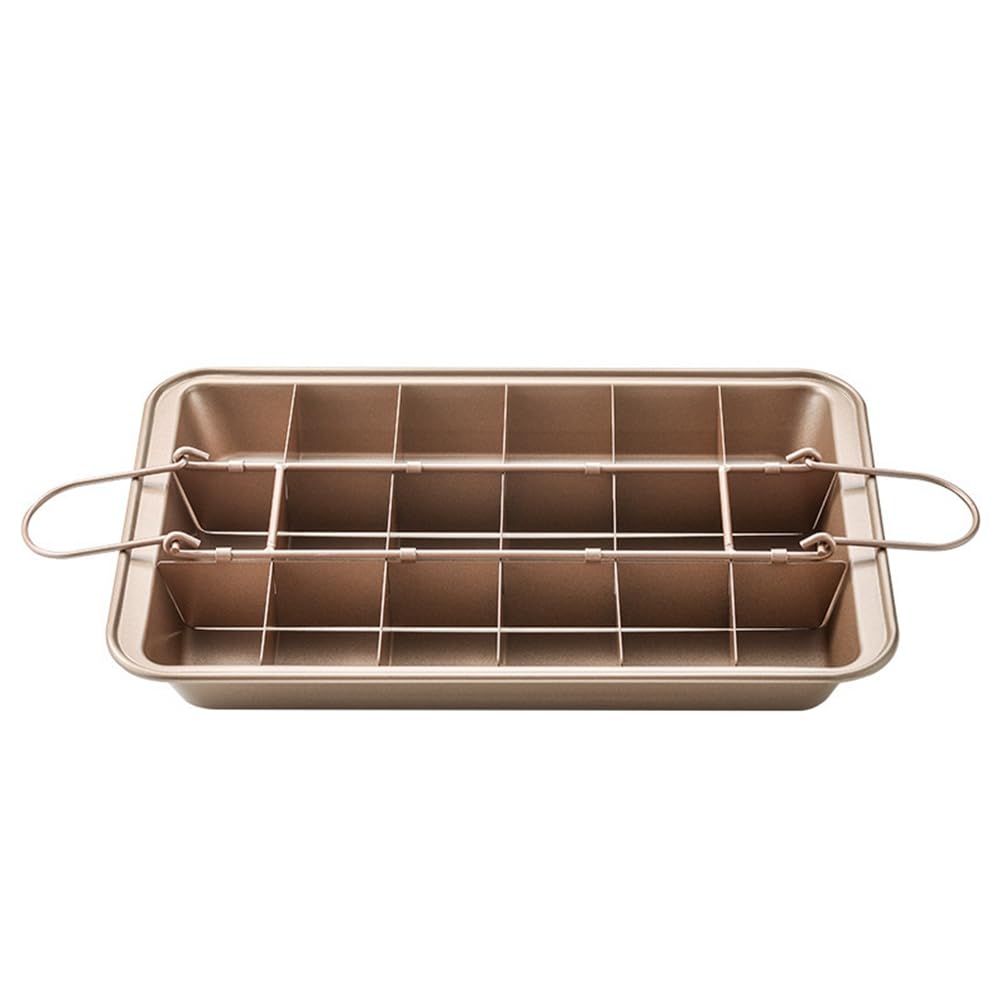 CTRLZS -Pan with Dividers,Nonstick Baking Loaf Pan Baking Pan Baking Pan,18 Pre-Cut Square-Molds for Cake