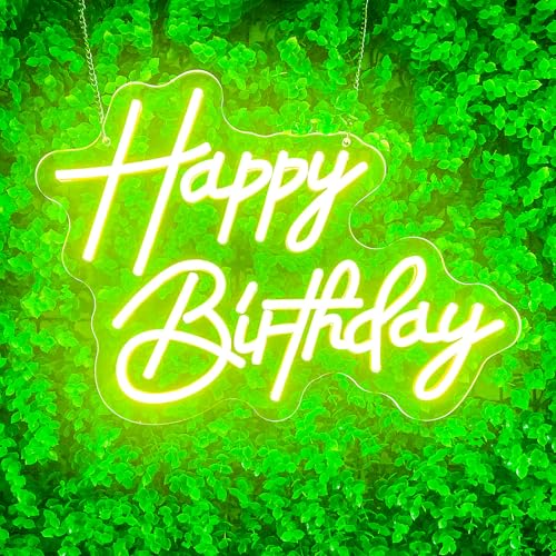 Image of Happy Birthday Neon Sign For Birthday Party16.5 inch*10.5 inch Neon Happy Birthday Led Neon Light For Party Backdrop Wall Decor With Dimmable Switch Birthday Light Up Sign Birthday Gift