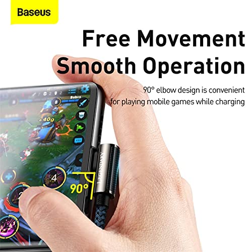Image of Baseus Legend Series Elbow Fast Charging Compatible Data Cable USB Type-C to Type-C | Right Angle 90 Degree Cable |100W 2m Blue