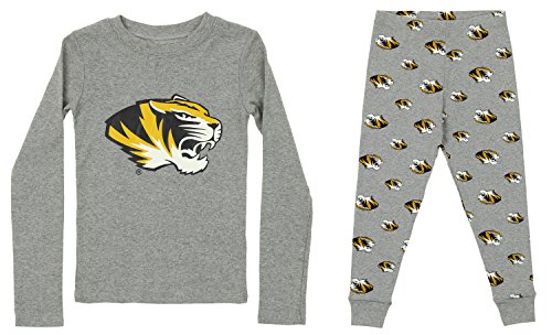 NCAA Little and Big Boy's Long Sleeve Tee and Pant Sleep Set, Missouri Tigers Small (4)