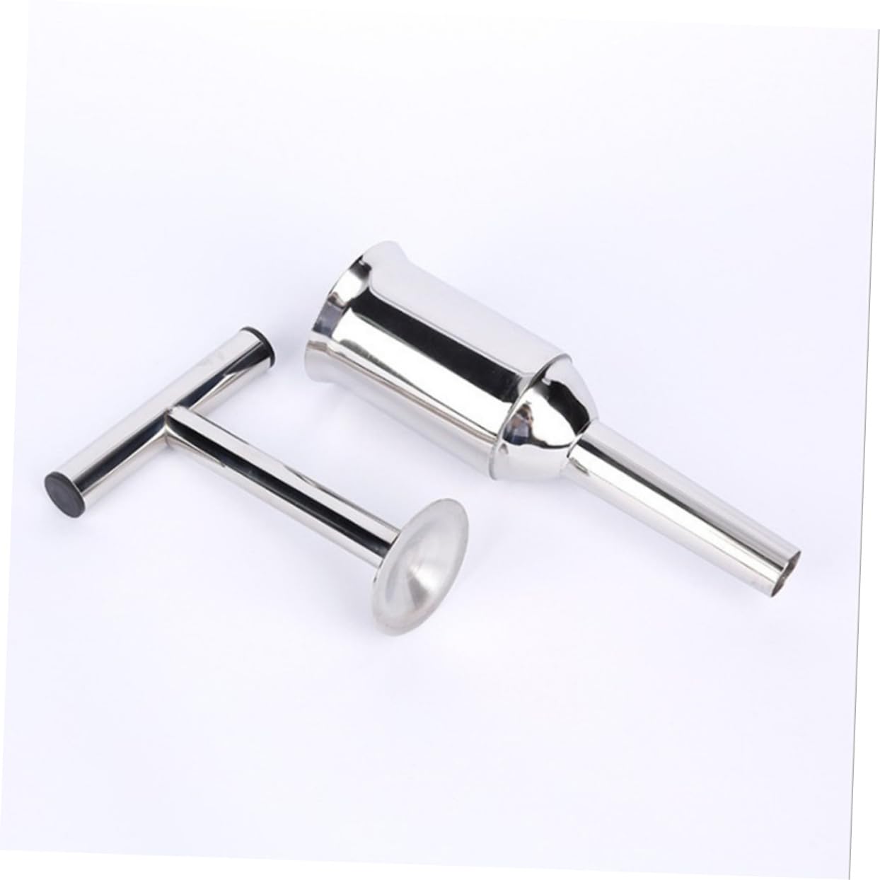 VINTORKY Stainless Steel Sausage Stuffer Kit Meat Filling Tube Tool for Home Use for Sausage Making and Filling Ground Meat Compact and Easy to Clean
