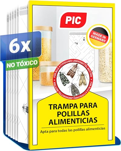 PIC Trampa para Polilla de despensa - 6X Piezas - Medios de protección contra Las polillas en la Cocina y el Almacenamiento de Alimentos